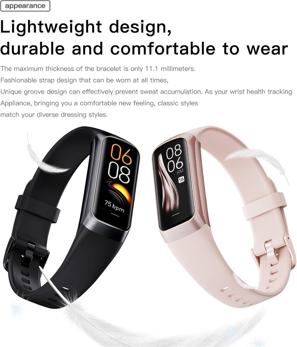 Keep Health Fitness Trackers for Women Men Amoled Step Counter for Android&Ios Alarm Stopwatch Fitness Tracker with Heart Rate Blood Pressure Monitor Calories Burned IP68 Waterproof Step Tracker Watch