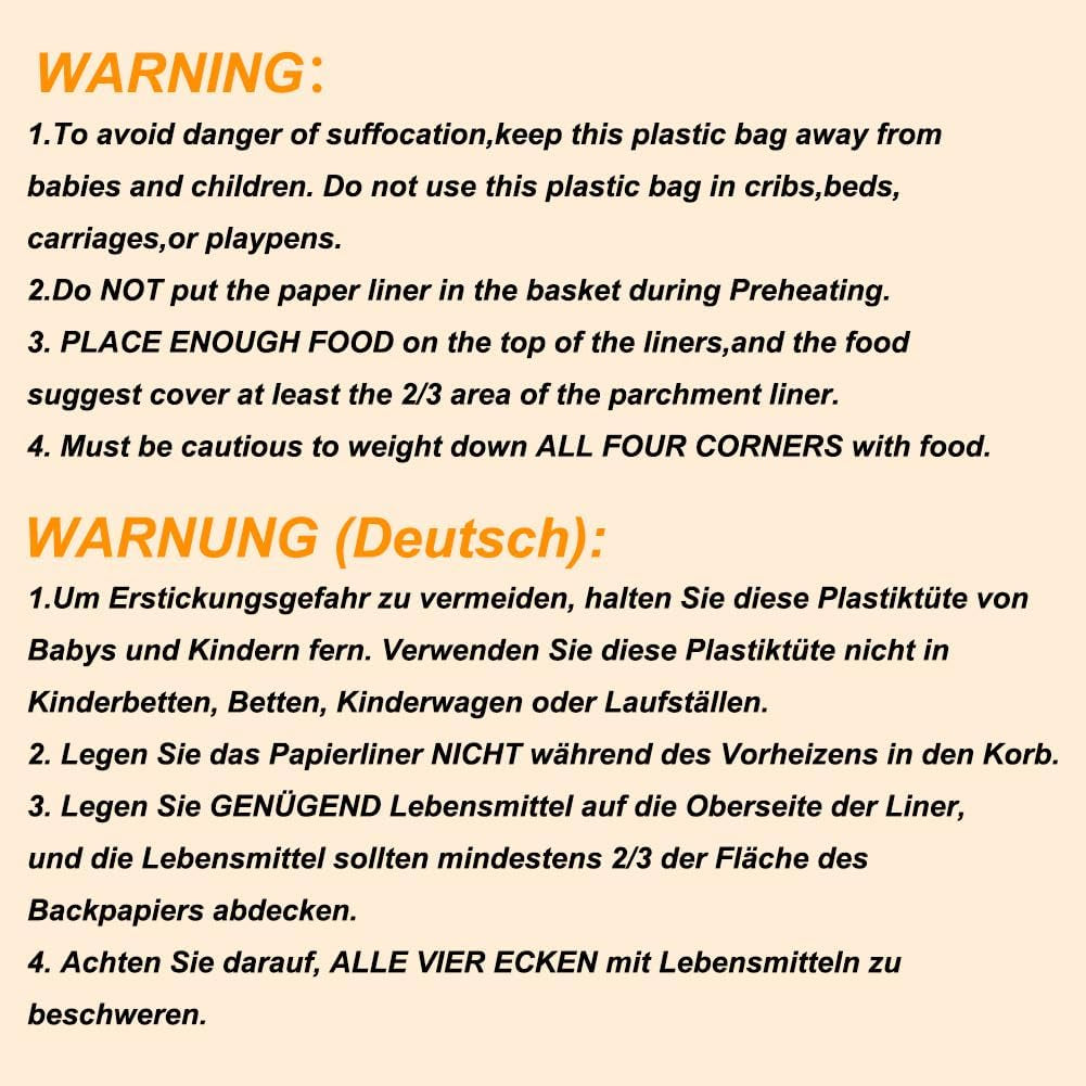 Air Fryer Parchment Paper, Set of 200, 8.5 Inch Square Airfryer Liners/Steaming Parchment Liner/Perforated Parchment Paper for Air Fryer, Steaming Basket and More