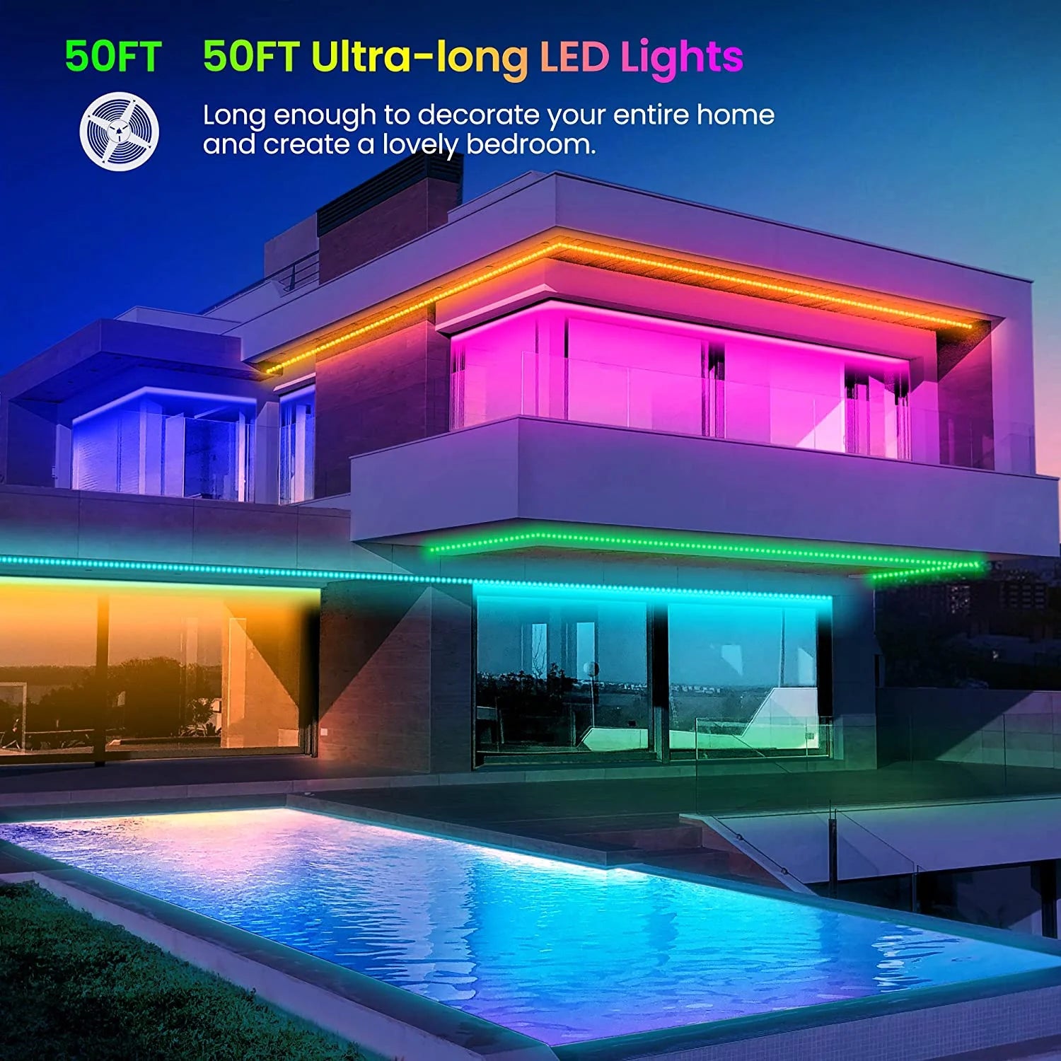 Fador RGB LED Strip – Bluetooth + Music Sync