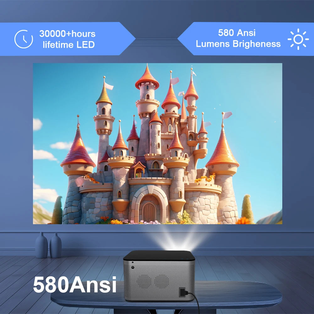 Fador 4K Smart Projector – Android 11, 580ANSI, Full HD.