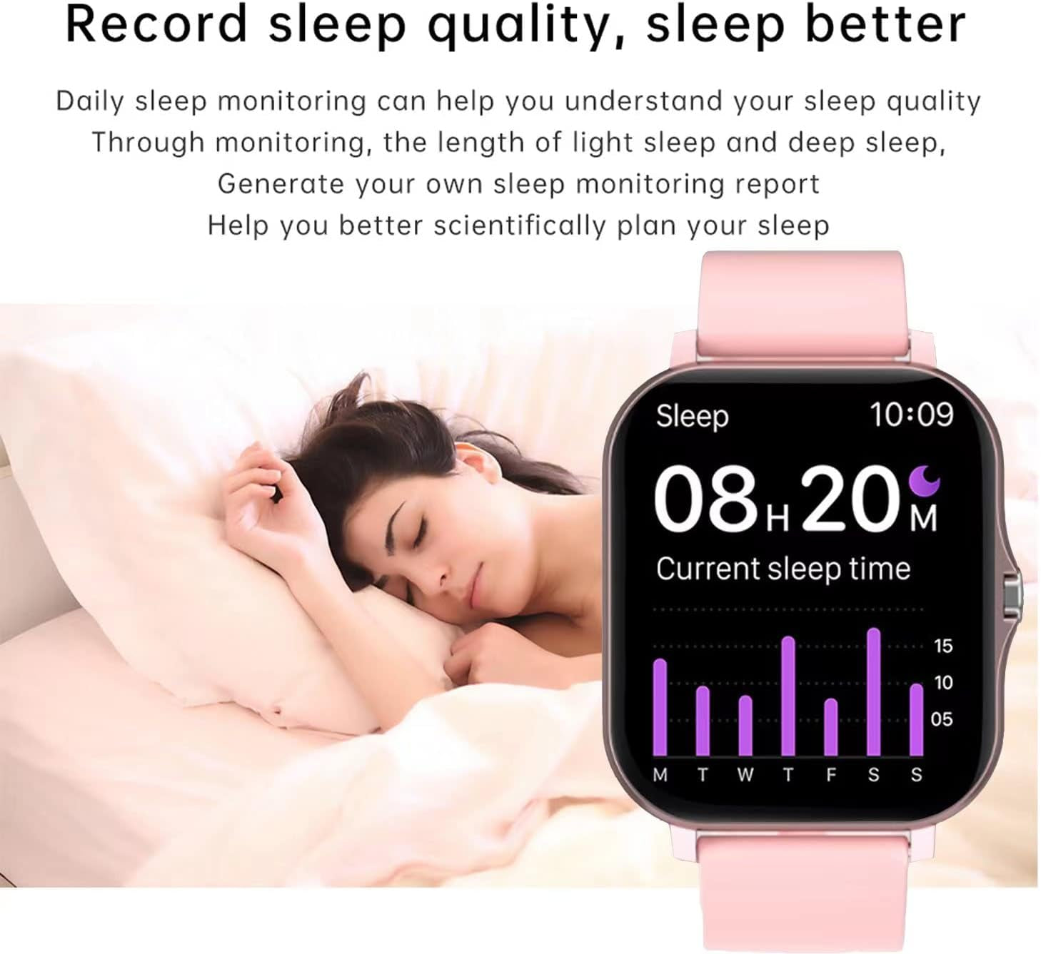 Smart Fitness Tracker Watch – Heart Rate, SpO₂, Sleep & 8 Sports Modes
