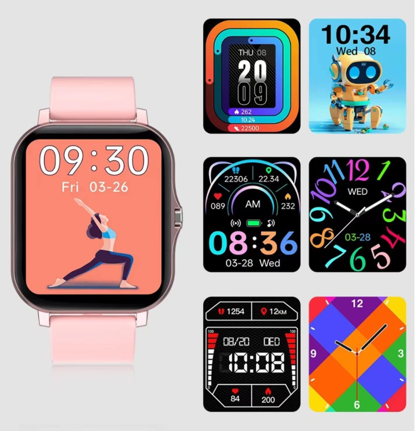 Smart Fitness Tracker Watch – Heart Rate, SpO₂, Sleep & 8 Sports Modes