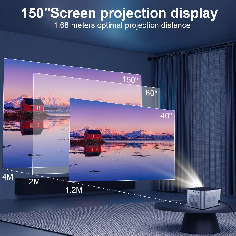 Fador 4K Smart Projector – Android 11, 580ANSI, Full HD.