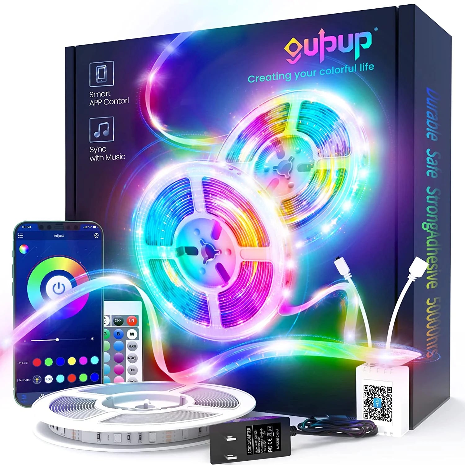Fador RGB LED Strip – Bluetooth + Music Sync