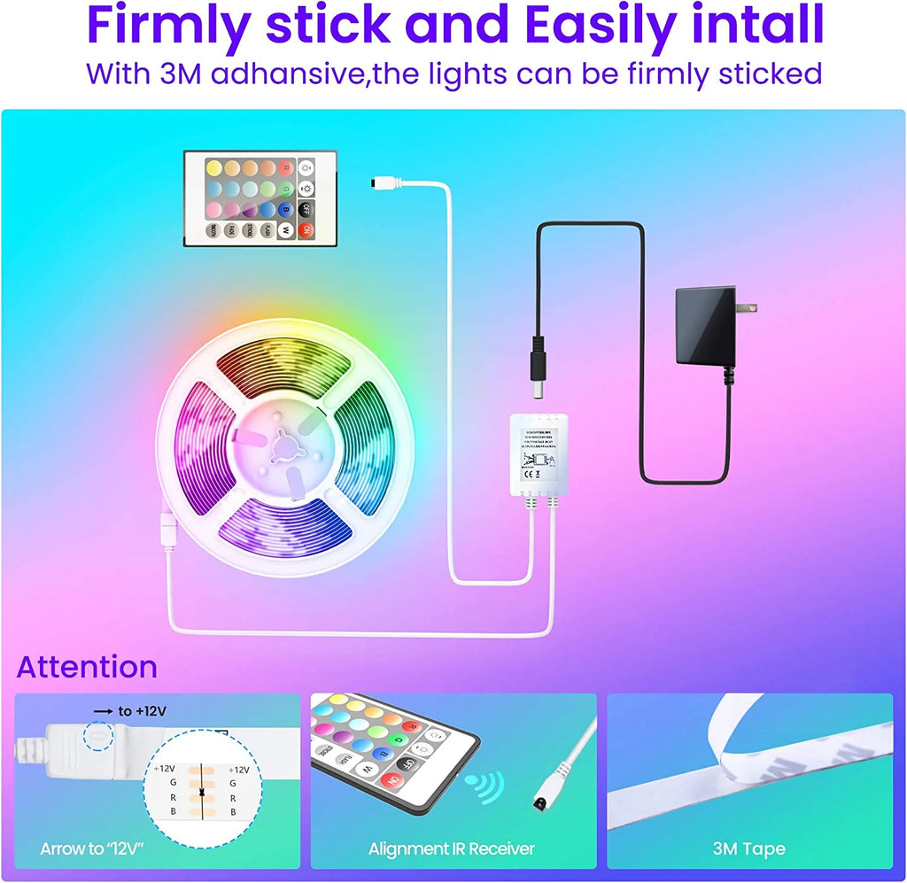 Fador RGB LED Strip – Bluetooth + Music Sync