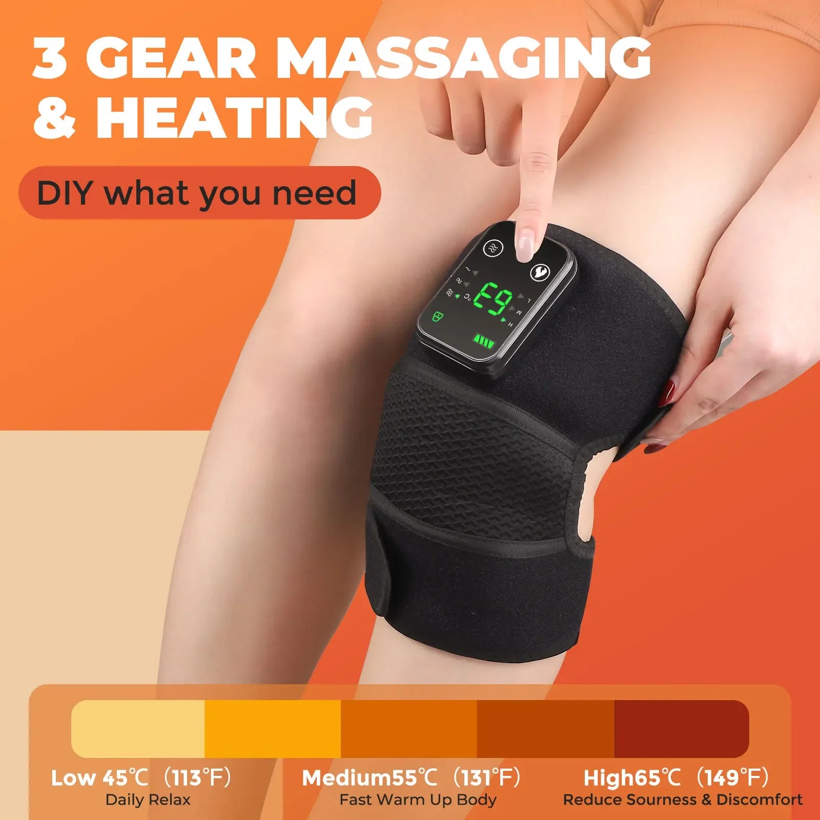 in-1 Electric Heated Knee & Joint Massager – Vibration & Hot Compress.
