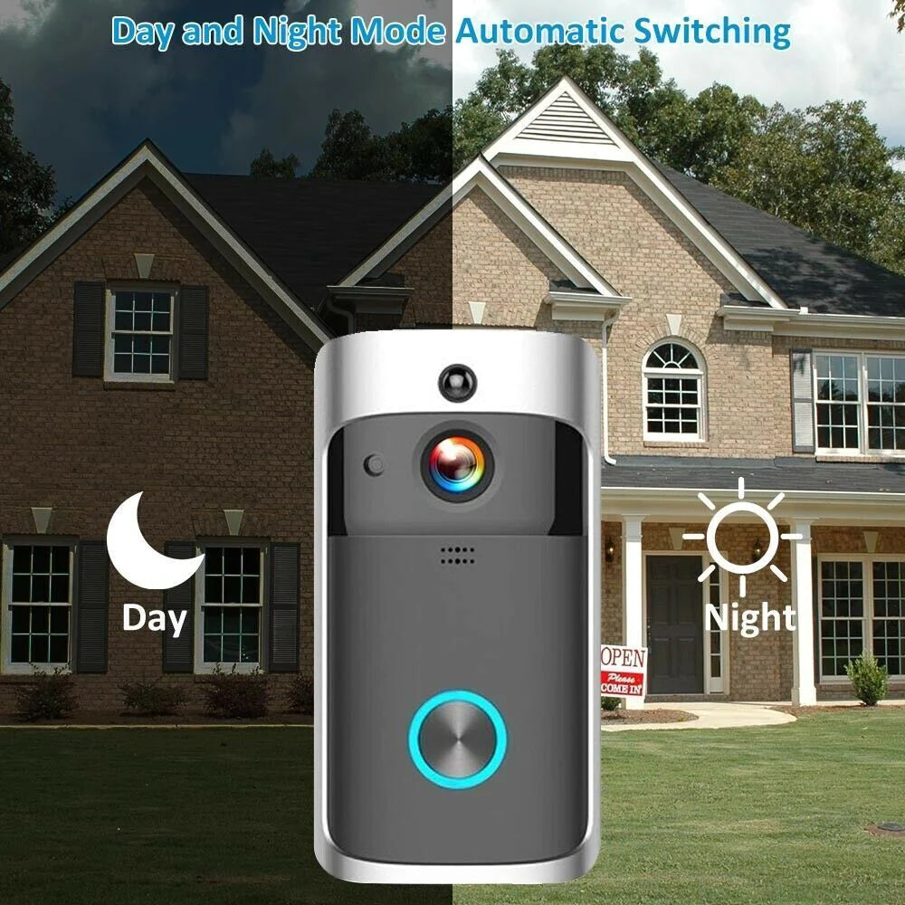 Smart WiFi Video Doorbell Camera with Night Vision & 2-Way Audio.