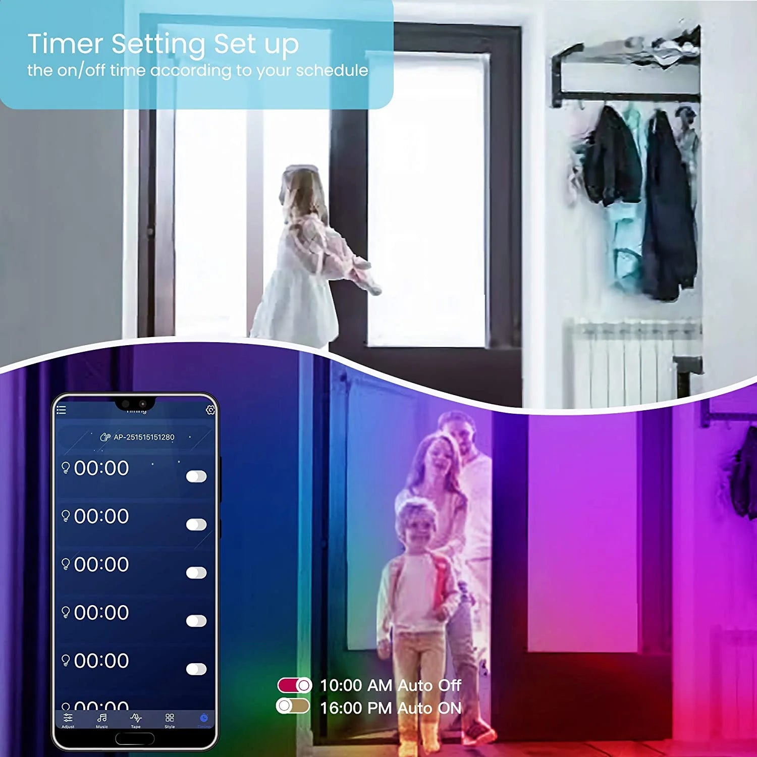 Fador RGB LED Strip – Bluetooth + Music Sync