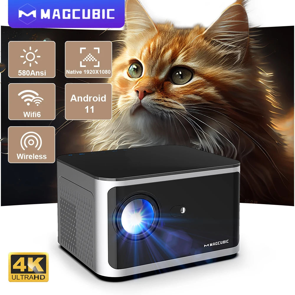 Fador 4K Smart Projector – Android 11, 580ANSI, Full HD.