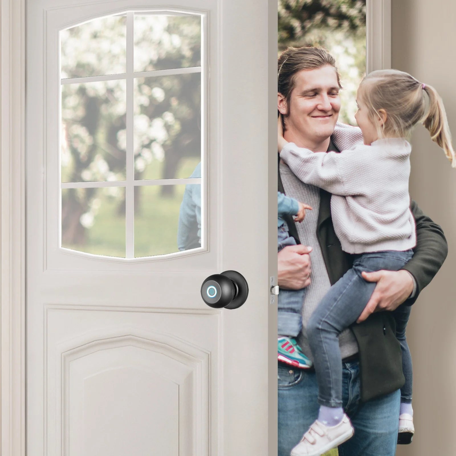 VEVOR Biometric Smart Door Lock – Fingerprint & Bluetooth, App Control, Black.